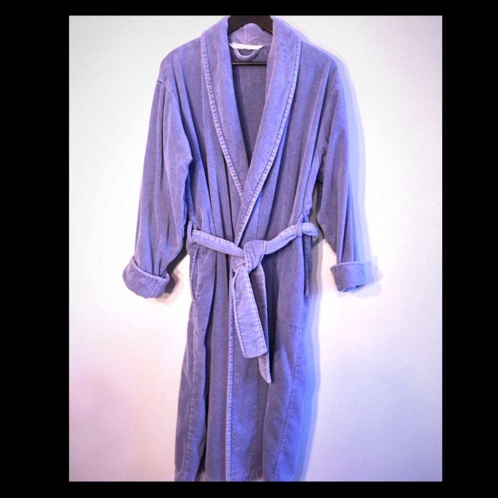 VS Terry Cloth Bath Robe Purple w/ Belt & Pockets